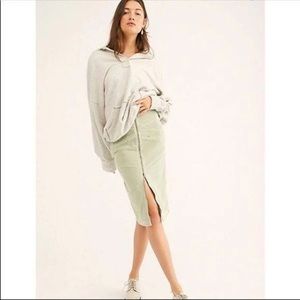 NWT Free People I Want It all Midi Corduroy Skirt